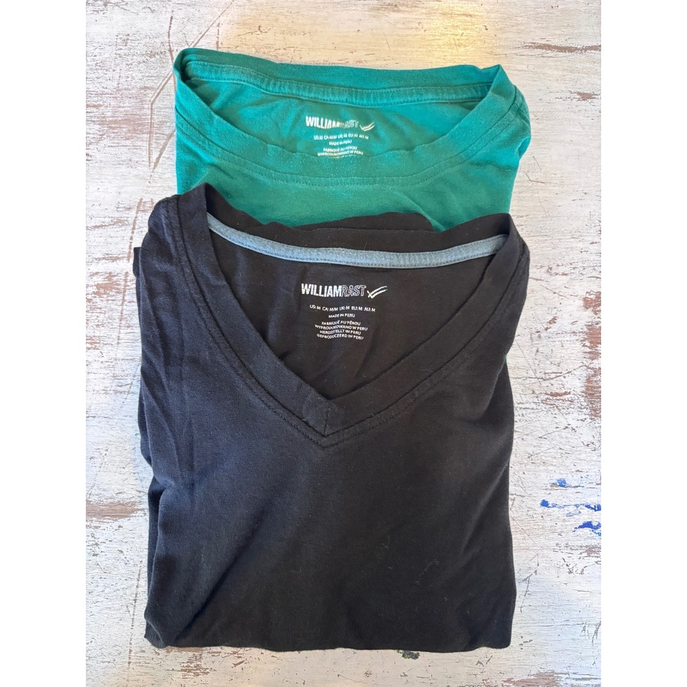 WILLIAM RAST t-shirt bundle mens sz M green crew neck black v-neck cotton modal